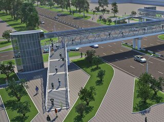 Строительство надземного пешеходного перехода у «Арены.Север» начнется в июне