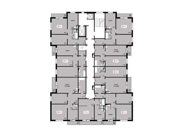 Планировка 2-5 этажей